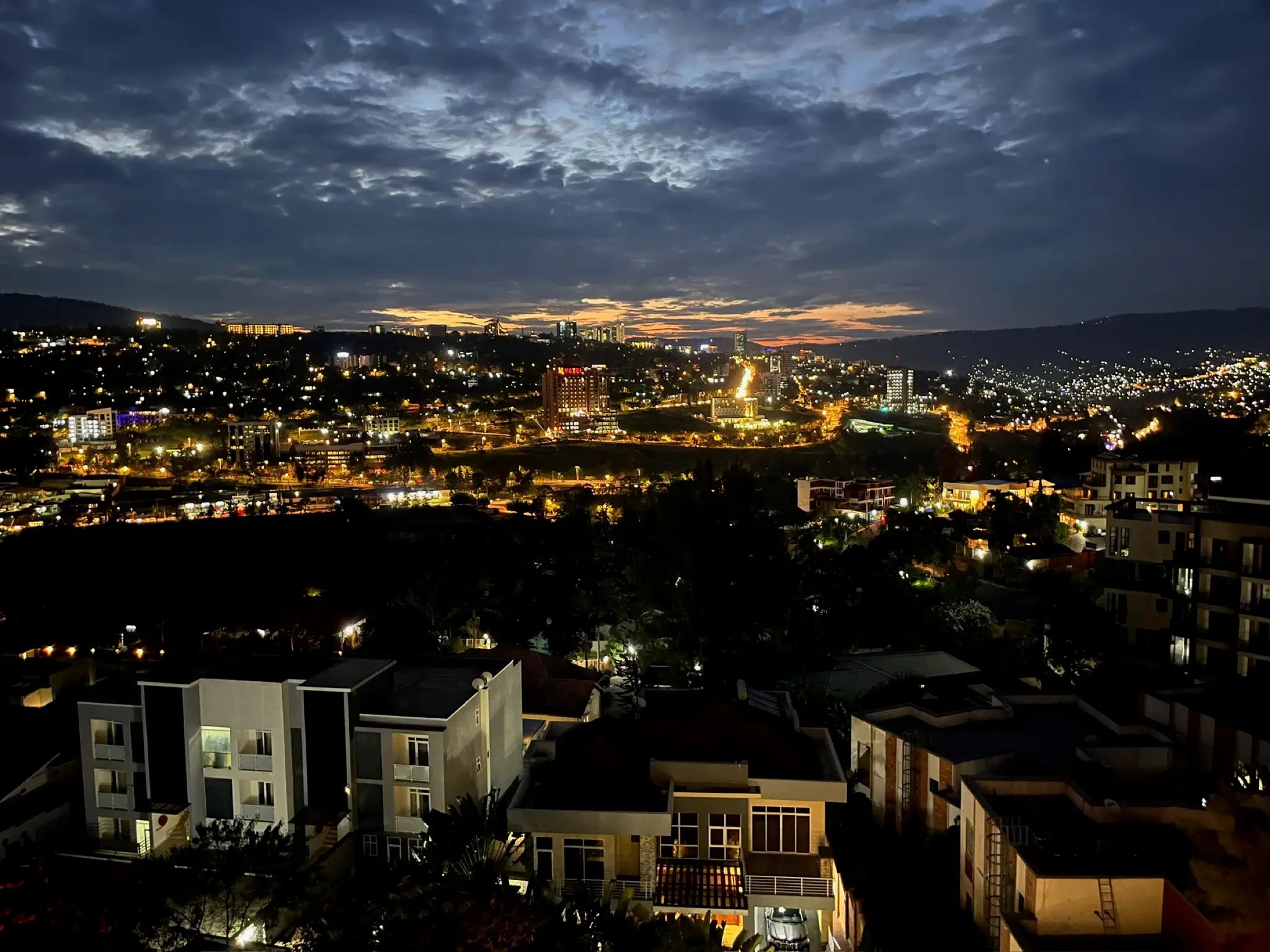 Kigali skyline at night